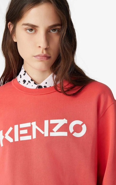 Kenzo Women Kenzo Logo Sweatshirt Red Orange